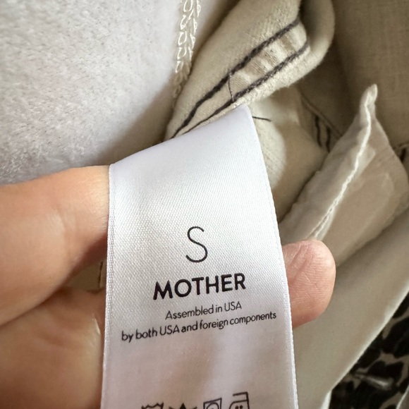 NWOT MOTHER Jeans The Cut Drifter Black Leopard Print Cropped Denim Jacket.S - Picture 9 of 9